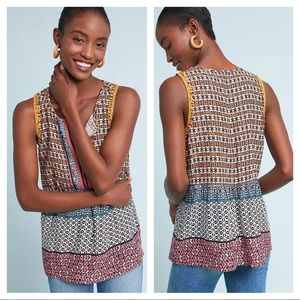 Anthropologie Ranna Gill Dahshur Peplum Blouse Tank Top